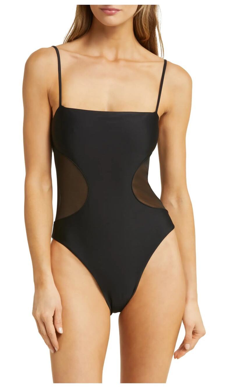 NEW Ramy Brook Novalee Mesh Inset One-Piece Swimsuit Size Large